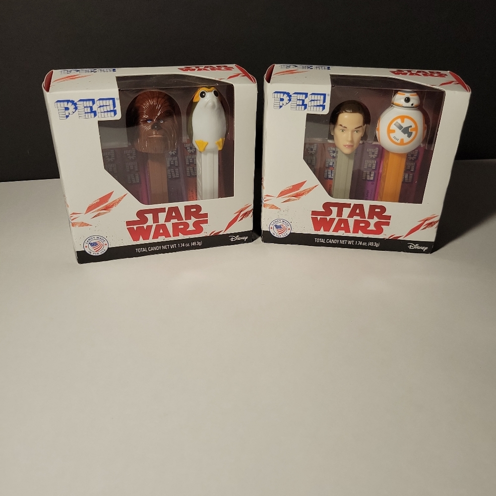 Star Wars 4 Piece PEZ Collectors Set NEW BB8 Chewbacca Rey Disney